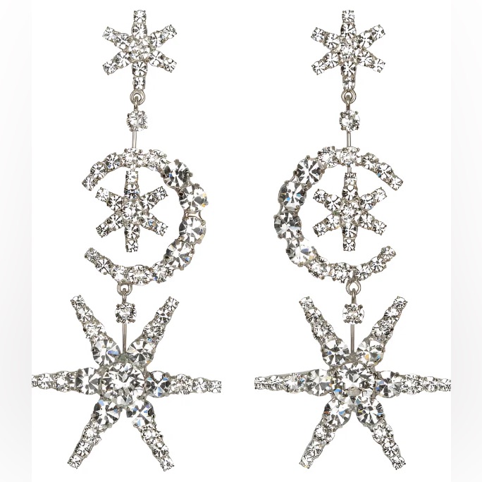 Jennifer Behr Zira Star Earrings In Crystal